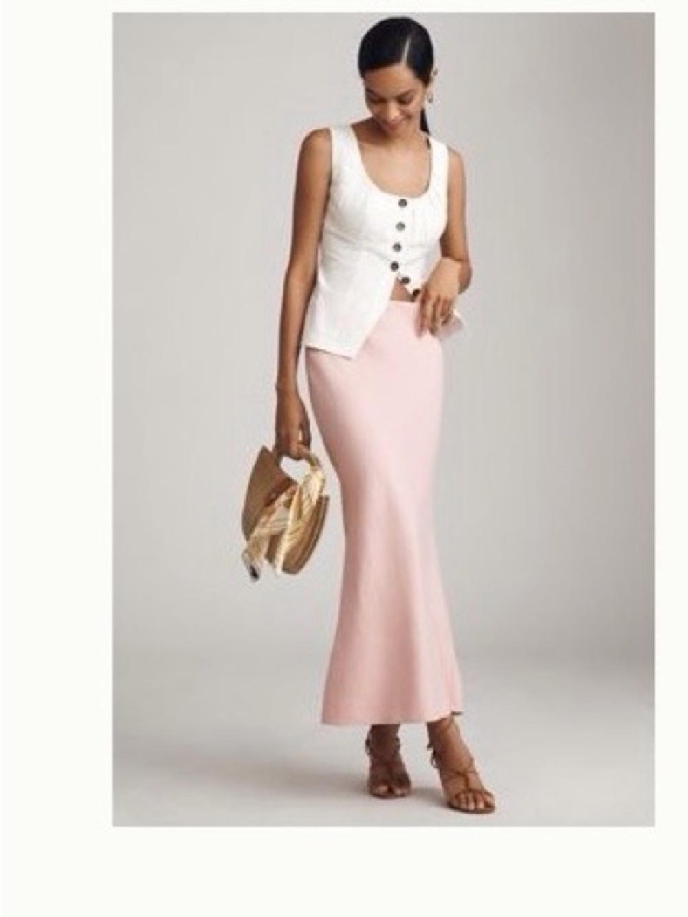 Anthropologie Blush Pink Maxi Skirt